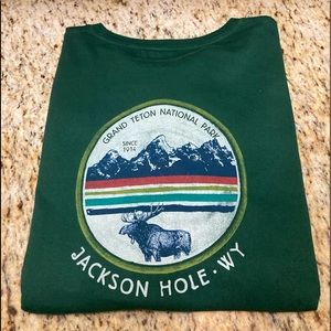 Jackson Hole Grand Teton National Park Tetons Moose long sleeve T-shirt size XXL